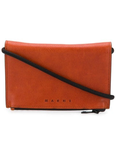 Marni Flap Wallet Crossbody Bag In Brown