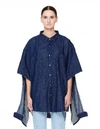 VETEMENTS OVERSIZED DENIM SHIRT WITH CUTS,WAH19SH101/NAVY