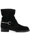 GUCCI GUCCI VINTAGE 1990'S HARNESS DETAIL BOOTS - 黑色