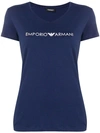 EMPORIO ARMANI EMPORIO ARMANI LOGO PRINTED T-SHIRT - 蓝色