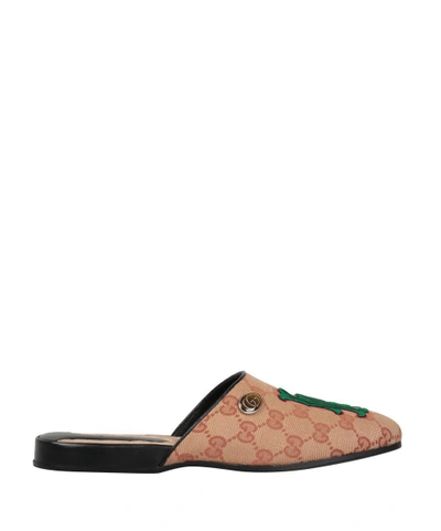 Gucci Embroidered Gg Canvas Slippers In Multicolor
