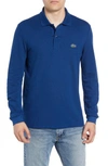 Lacoste Long Sleeve Pique Polo - Classic Fit In Inkwell