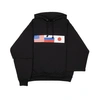 Gosha Rubchinskiy Asymmetric Flag Print Hoodie In Black