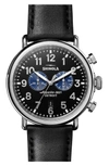 SHINOLA THE RUNWELL CHRONO LEATHER STRAP WATCH, 47MM,S0120109242