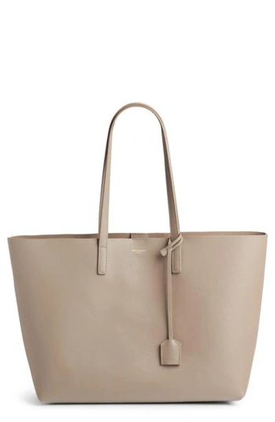 Saint Laurent 'shopping' Leather Tote In Light Natural