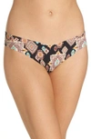 COMMANDO PRINT MICROFIBER THONG,CT02