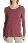 Atm Anthony Thomas Melillo Long-sleeve Destroyed Wash Tee In Sangria