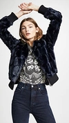 CUPCAKES AND CASHMERE AMY FAUX FUR BOMBER JACKET