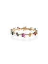 Suzanne Kalan 18kt Yellow Gold Sapphire Rainbow Firework Band Ring In Gold