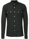 BALMAIN BALMAIN FITTED MILITARY STYLE SHIRT - BLACK