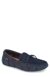 Swims Braided Lace Loafers In Poseidon/ Navy Fleck Fabric