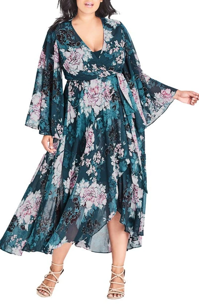 City Chic Plus Size Jade Blossom High-low Dress
