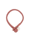 BOTTEGA VENETA BOTTEGA VENETA INTRECCIATO LEATHER BRACELET - PINK