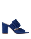 Paris Texas Buckle Detail Mules In Blue