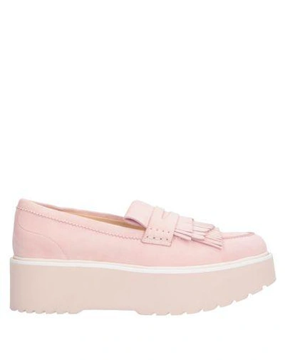 HOGAN HOGAN WOMAN LOAFERS LIGHT PINK SIZE 7.5 LEATHER,11591464WJ 9