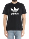 Adidas Originals Alphabet Printing Pattern Breathable Short Sleeve Black In Black