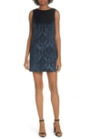 ALICE AND OLIVIA CLYDE A-LINE DAMASK SHIFT DRESS,CC810B32529