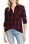 Rails Hunter Plaid Pocket Button-down Shirt In Wine Navy Black