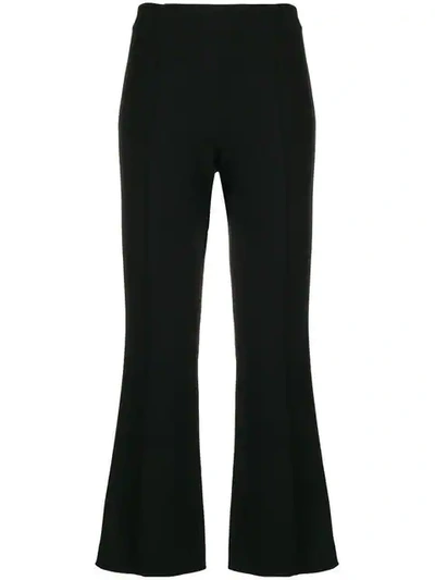 The Row Athby Suede Kick-flare Leggings, Black