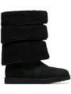 Y/PROJECT x UGG brown triple layered shearling boots