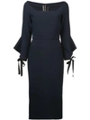 ROLAND MOURET ROLAND MOURET FITTED MIDI DRESS - BLACK