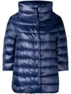 HERNO HERNO 3/4 SLEEVE PUFFER JACKET - BLUE