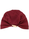 INGIE PARIS INGIE PARIS LEAF AND PEARL DETAIL TURBAN HAT - RED