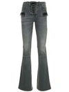 BEN TAVERNITI UNRAVEL PROJECT STONEWASHED LACE FRONT BOOTLEG JEANS