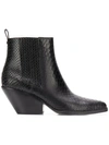 MICHAEL MICHAEL KORS MICHAEL MICHAEL KORS SNAKESKIN EFFECT ANKLE BOOTS - BLACK