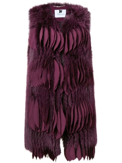 Blumarine Short Fur Gilet - 紫色 In Purple