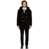 SAINT LAURENT SAINT LAURENT BLACK DUFFLE COAT