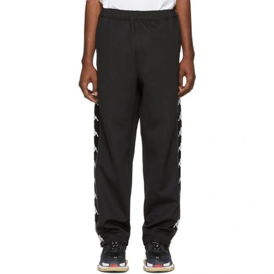 Faith Connexion Black Kappa Edition Interlock Lounge Pants In 001 Black