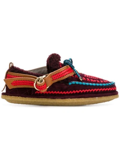 Carven Embroidered Slip-on Shoes - 红色 In Red