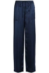 AMANDA WAKELEY WOMAN SATIN WIDE-LEG PANTS NAVY,GB 3024088873155422