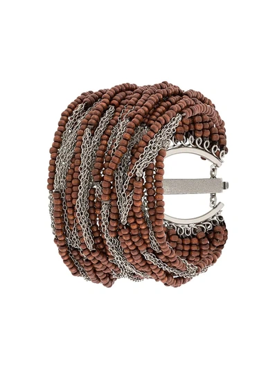 Marc Le Bihan Chains And Beads Bracelet - 棕色 In Brown