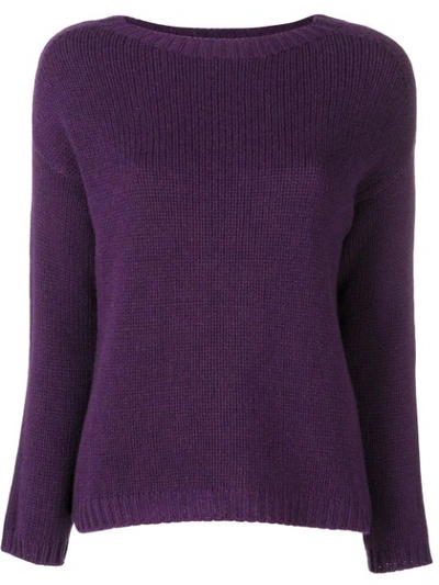Aragona Slash Neck Sweater - 紫色 In Purple