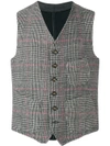 FORTELA FORTELA HOUNDSTOOTH WAISTCOAT - BLACK