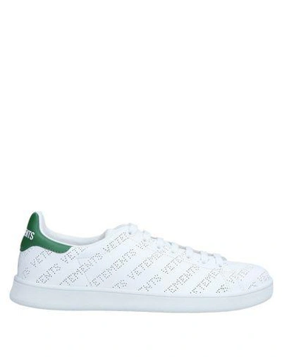 Vetements Perforated Logo Sneakers In White