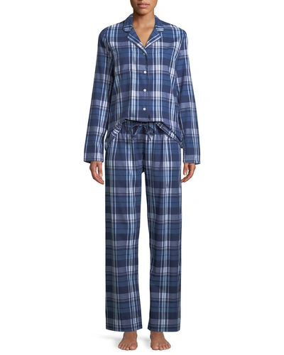 Derek Rose Ranga Plaid Classic Pajama Set In Blue Pattern
