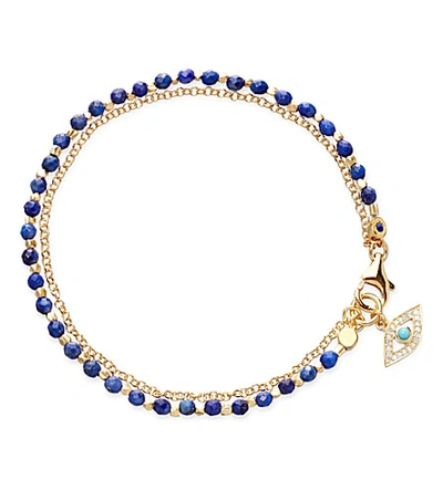 Astley Clarke Lapis Lazuli Evil Eye Biography Bracelet In 18k Gold-plated Sterling Silver In Gold-plated Vermeil Silver