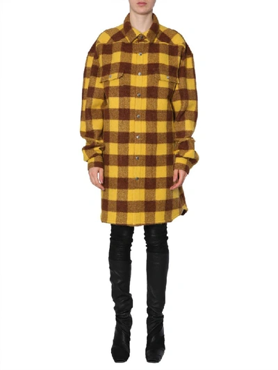 Rick Owens Oversize-fit Shirt In Yellow