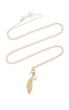 ANNETTE FERDINANDSEN FEATHER 18K GOLD AND DIAMOND PENDANT NECKLACE,689800