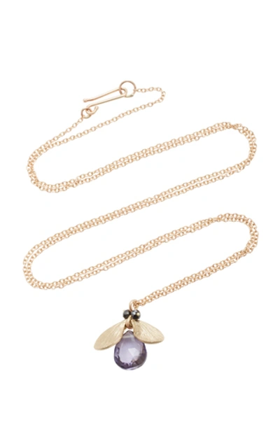 Annette Ferdinandsen Jeweled Bug 14k Gold And Black Diamond Pendant Ne