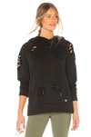 Alo Yoga Ripped Hoodie In Black