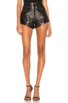 Lpa Leather Relaxed Cuff Short In Black