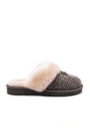 Ugg Cozy Knit Slippers With Sheepskin In Charcoal
