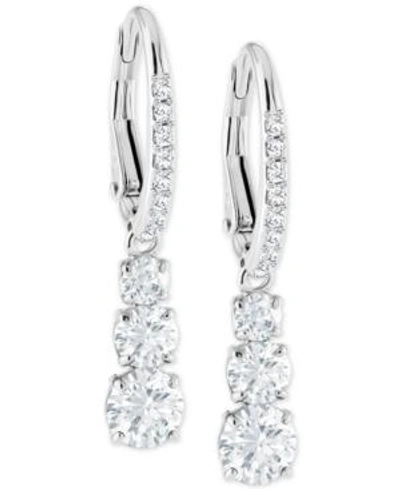 SWAROVSKI SILVER-TONE CRYSTAL DROP EARRINGS
