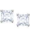 Swarovski Crystal Square Stud Earrings In White