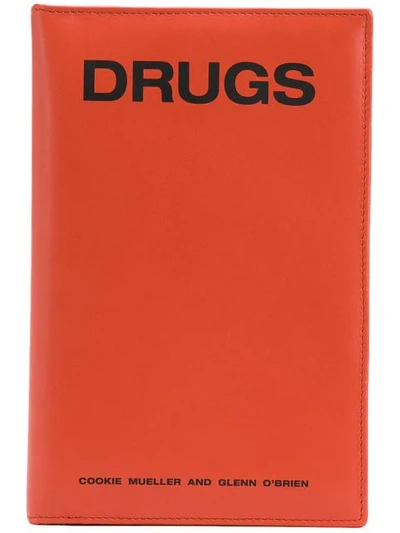 Raf Simons Drugs Print Wallet In Orange
