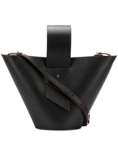 Carolina Santo Domingo Bucket Shoulder Bag - Black